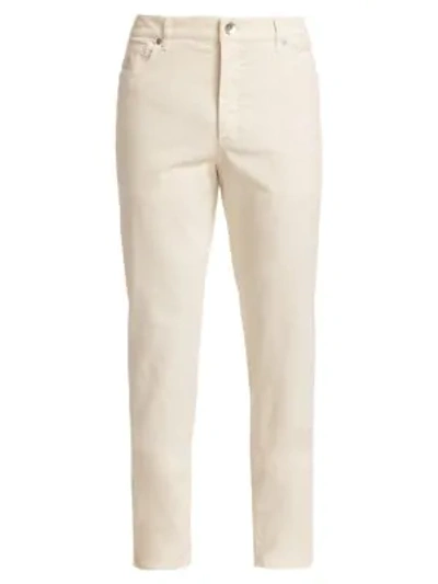 Brunello Cucinelli Five-pocket Cotton Jeans In Beige