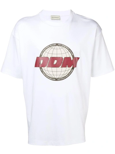 Drôle De Monsieur Logo Print T-shirt In White