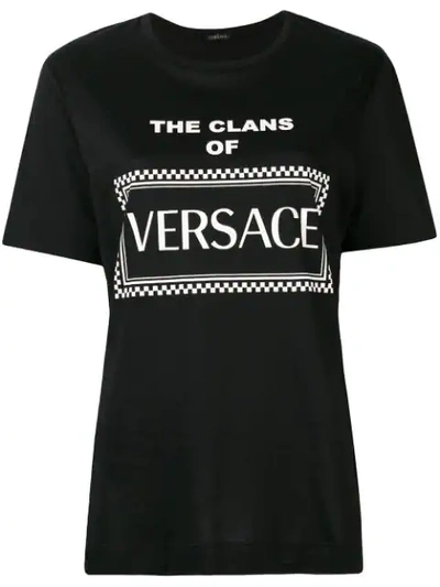 Versace Logo全棉t恤 In Nero