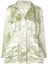 GANNI GANNI FLORAL MILITARY JACKET - GREEN