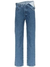 Y/PROJECT Y / PROJECT FOLDOVER STRAIGHT JEANS - BLUE