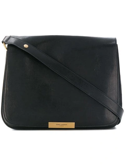 Saint Laurent Amalia Convertible Leather Crossbody Saddle Bag In Black