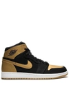 Jordan Men's Air  1 Retro High Og "black And Gold" Shoes In Black