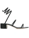 RENÉ CAOVILLA SNAKE EMBELLISHED SANDALS