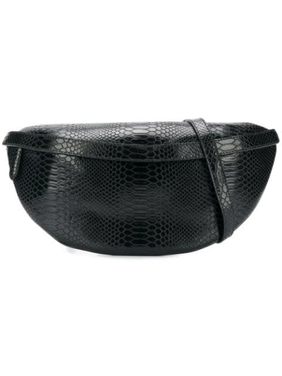 Stella Mccartney Ella Black Snake Printed Faux Leather Belt Bag
