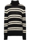 SAINT LAURENT striped turtleneck sweater