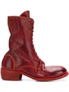 GUIDI GUIDI FRONT LACE BOOTS - RED