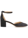 CHLOÉ CHLOÉ LAUREN ANKLE STRAP PUMPS - BLACK