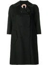 N°21 Nº21 BUTTON FASTENED LOOSE COAT - BLACK