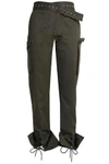 MONSE WOMAN COTTON-BLEND GABARDINE STRAIGHT-LEG trousers ARMY GREEN,GB 3616377385238133