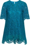 ADAM LIPPES ADAM LIPPES WOMAN COTTON-BLEND CORDED LACE TOP PETROL,3074457345618861611