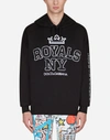 DOLCE & GABBANA PRINTED COTTON SWEATSHIRT WITH HOOD,I9360ZFU7DUN0000