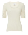 PHILLIP LIM Ribbed Button Sleeve Top,P181-7043CUT