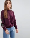 AFTER MARKET EMBROIDERED SWEATSHIRT - RED,YK10014T7FA