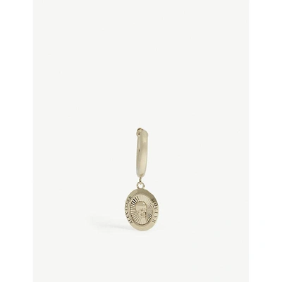 Alexander Mcqueen Gold Single Skull Medallion Earring