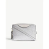 ANYA HINDMARCH LIGHT GOLD AND SILVER THE STACK LEATHER DOUBLE WALLET ON CHAIN