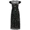 RED VALENTINO FLORAL-EMBROIDERED TULLE DRESS