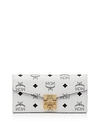 Mcm Patricia Two Fold Wallet With Chain In Visetos In Wt