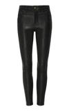 Frame Le Skinny Stretch-leather Pants In Black