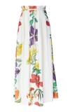 CAROLINA K GLORIA PAPER BAG FLORAL COTTON-BLEND MAXI SKIRT,119K03