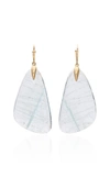 ANNETTE FERDINANDSEN M'O EXCLUSIVE: ONE-OF-A-KIND AQUAMARINE TROPICAL WING EARRINGS,WITE/AQ 18K