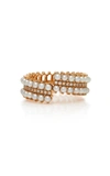 NOUVEL HERITAGE DOUBLE LACE 18K ROSE GOLD PEARL ANDE DIAMOND RING SIZE,669854