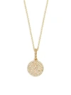 KC DESIGNS Disc Pave Diamond and 14K Yellow Gold Pendant Necklace,0400098850688