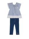 JUICY COUTURE LITTLE GIRL'S TWO-PIECE STRIPED TOP AND LEGGINGS SET,0400097335169
