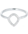 Monica Vinader Riva Mini Kite Sterling Silver And Diamond Stacking Ring In Silver