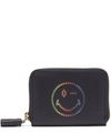 ANYA HINDMARCH SMALL RAINBOW WINK CIRCUS LEATHER ZIP-AROUND WALLET