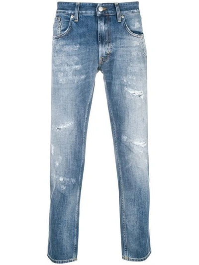 Department 5 Distressed Cropped Jeans In Blue