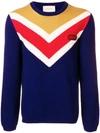 GUCCI GUCCI CHEVRON SWEATER - BLUE