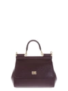 Dolce & Gabbana Sicily Medium Dauphine-leather Bag In Wine