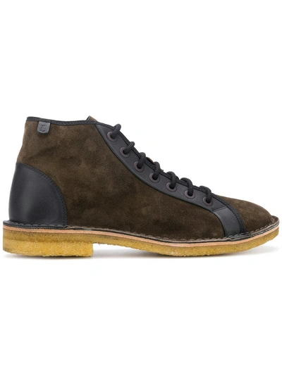 Lanvin Suede Lace-up Boots In Brown