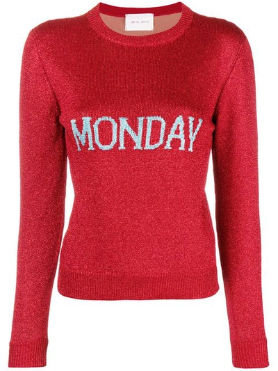 Alberta Ferretti Rainbow Week Capsule Days Of The Week Monday Sweater In Red