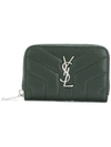 SAINT LAURENT SAINT LAURENT QUILTED LOGO WALLET - GREEN