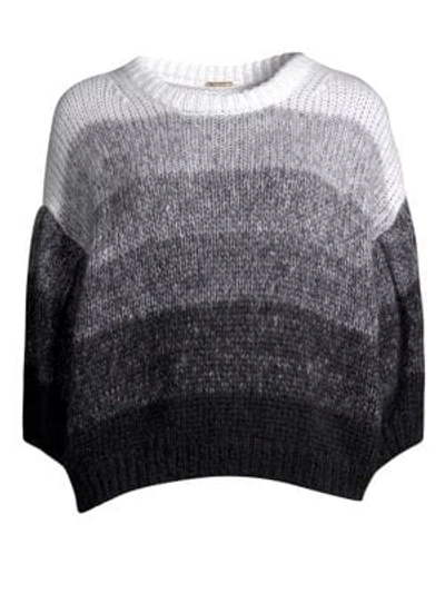 Caroline Constas Ombre Mohair-blend Sweater In Black White