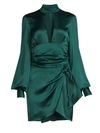 CAROLINE CONSTAS Lana Stretch Silk Tie-Neck Dress