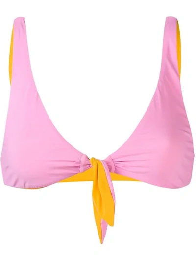 Tory Burch Biarritz Reversible Bikini Top In Pink