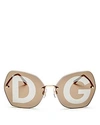 Dolce & Gabbana Rimless Gradient Butterfly Sunglasses In Gold/gray Tampo Silver And Gold