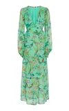 BANJANAN LAURA FLORAL SILK CHIFFON DRESS,BRE19DS324