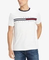 Tommy Hilfiger Seated Fit Signature Stripe Tee In Bright White