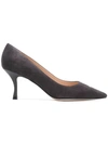 STUART WEITZMAN STUART WEITZMAN POINTED TOE KITTEN HEEL PUMPS - GREY