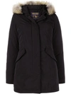 WOOLRICH WOOLRICH HOODED COAT - BLACK