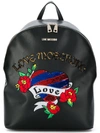 LOVE MOSCHINO LOVE MOSCHINO SEQUIN EMBROIDERED BACKPACK - BLACK