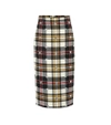 MIU MIU Embellished checked wool skirt,P00335655