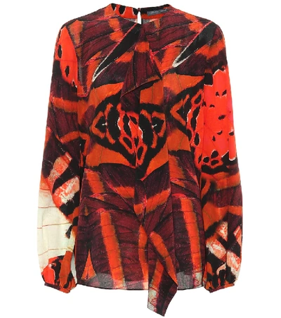 Alexander Mcqueen Abstract Print Shirt In Red