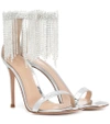 GIANVITO ROSSI JASMINE 105 METALLIC LEATHER SANDALS,P00315409