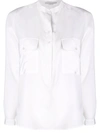 Stella Mccartney Collarless Shirt In White