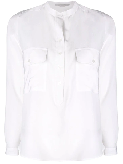 Stella Mccartney Collarless Shirt In Pure White